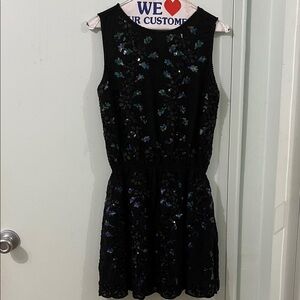 Elegant Black Kids Dress with Sequin Details